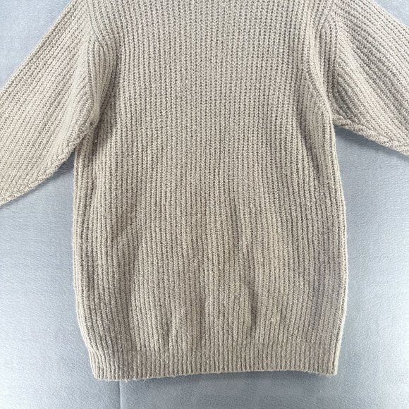 Oak + Fort Womens Sweater Dress Small Beige Tunic High Neck Casual Relaxed Fit - Picture 16 of 16